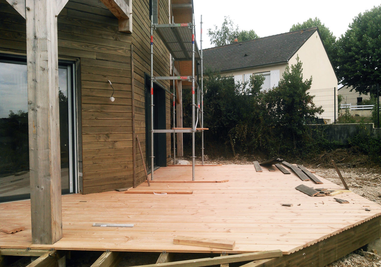 Maison bois terrasse